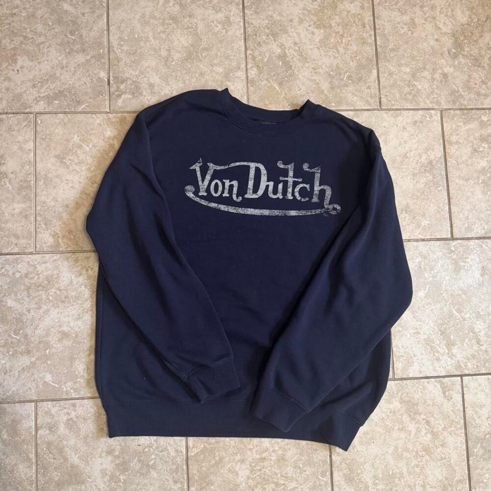 Navy von dutch crewneck sweatshirt